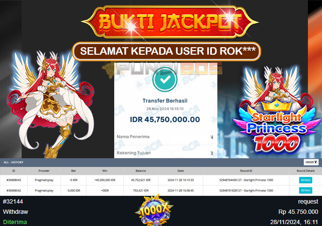 Selamat Kepada ID ROK*** JP 45jt LUNAS !