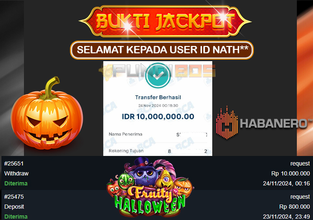 Selamat Kepada ID NATH** JP 10juta