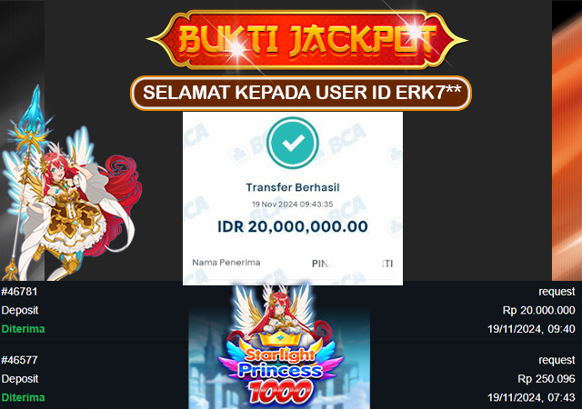 Selamat Kepada ID ERK7** JP 20jt