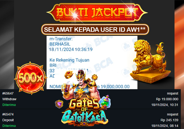 Selamat Kepada AW1** Jackpot 19juta