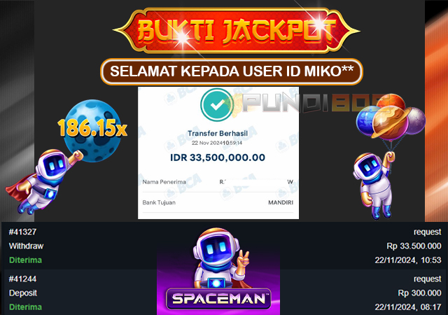 Selemat Kepada Akun MIKO** JP 30jt