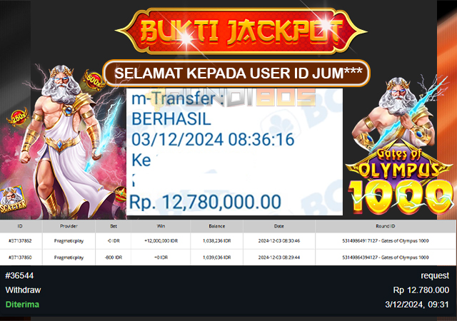 Selamat Kepada ID JUM*** Maxwin 12jt