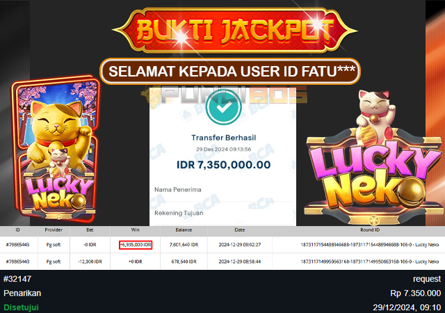 Selamat Kepada ID FATU*** Berhasil JACKPOT