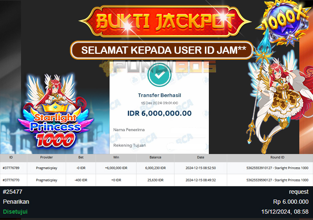 Selamat kepada ID JAM** berhasil mendapatkan maxwin