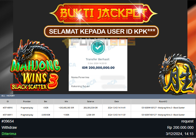 Selamat Kepada ID KPK*** Berhasil JP 200jt