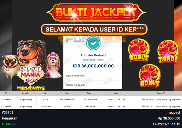 Selamat Kepada ID KER*** Berhasil JP