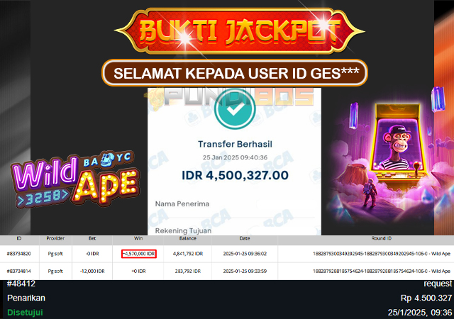 Selamat ID GES*** Dapat Jackpot